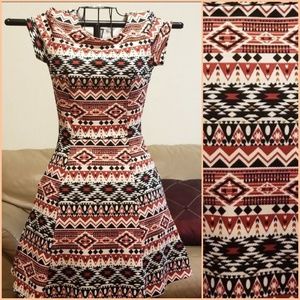 New H&M Divided Multicolor Tribal Dress NWOT